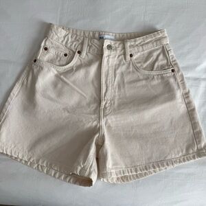 Zara Cream Denim Shorts